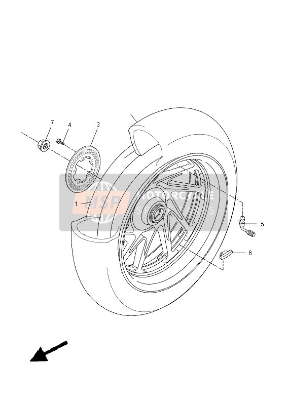 Yamaha YP400RA 2014 HINTERRAD für ein 2014 Yamaha YP400RA